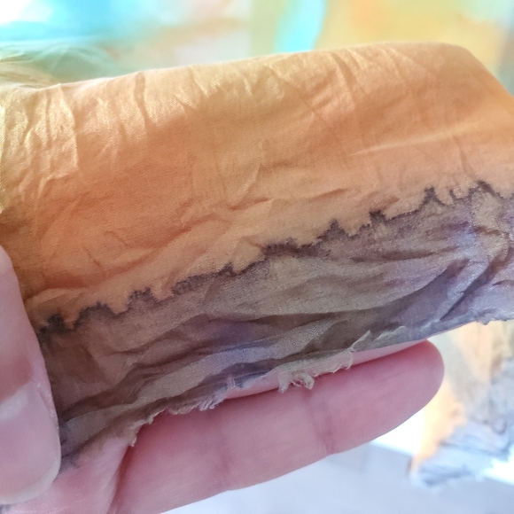 Blue and orange Silk scarf - Picture 8 of 8